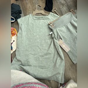 NWT harmony balance Green Sleeveless Top and Short set size M